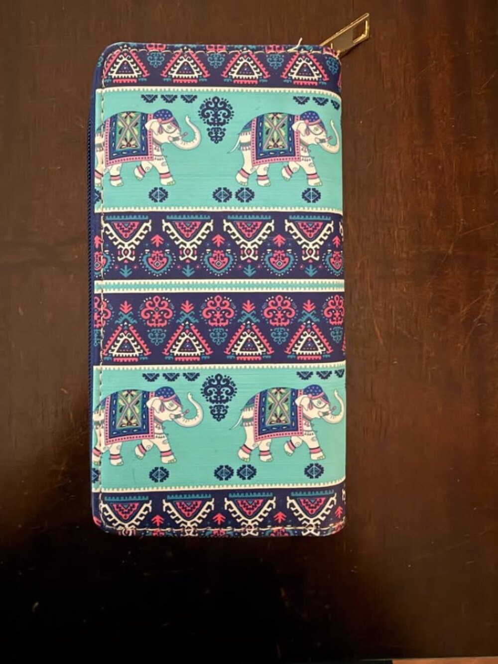 Victoria's Secret Black Quilted Wallet and Blue Elephant Print Wallet Bundle - Picture 5 of 6